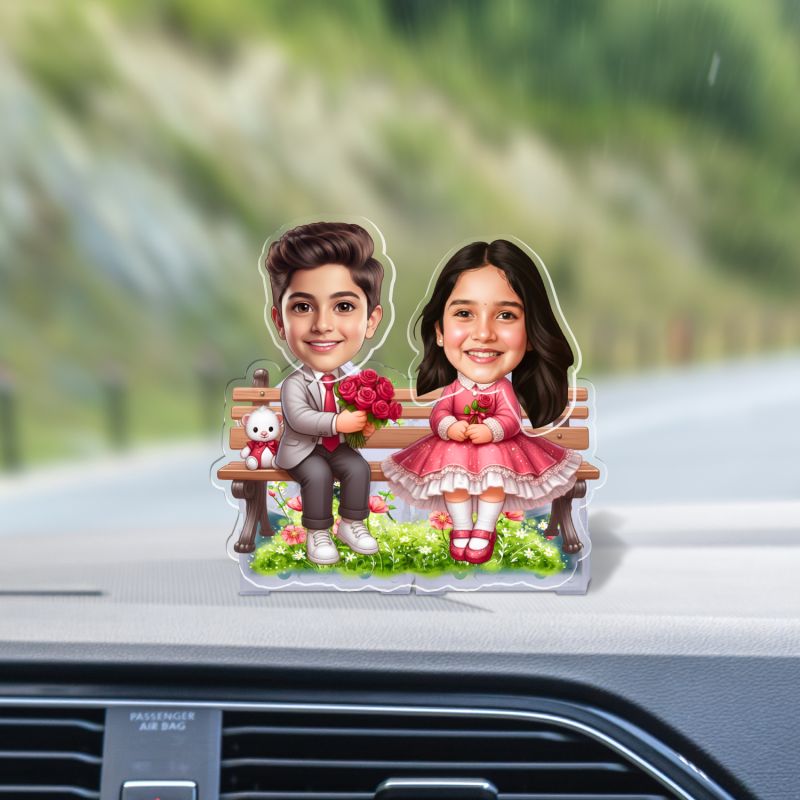 Express your love with this personalized love couple bobblehead caricature, crafted from your photo. Featuring a solar-powered moving head, it’s perfect for home, office, and car décor. A heartfelt gift for birthdays, anniversaries, weddings, and Val